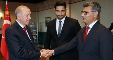 Cumhurbaşkanı Erdoğan, olimpiyatlarda madalya alan sporcuları kabul etti