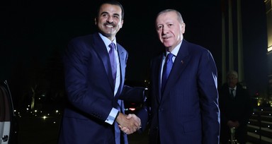 Cumhurbaşkanı Erdoğan Katar Emiri Al Sani ile bir araya geldi