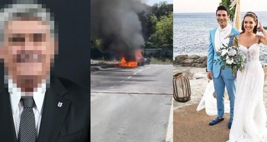 Eyüpsultan'da 20 milyonluk lüks araç alev alev yandı! Sahibi bakın kim oğlu çıktı