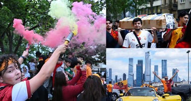 Galatasaraylılar şampiyonluk ruhunu yurt dışında da diri tuttu! Dünyadan kutlamalar objektiflere böyle yansıdı