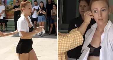 Sınava sütyen şortla gelen kız konuştu