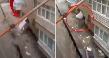 Ankara'da selin büyüklüğünü gösteren video: Evin duvarı patladı