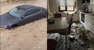 Ankara'da sağanak felakete neden oldu: İstinat duvarı yıkıldı, araçlar su altında kaldı