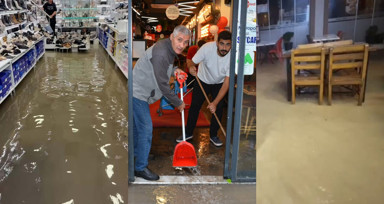 İzmir'de sağanak hayatı felç etti: Ev ve işleri sulara gömüldü