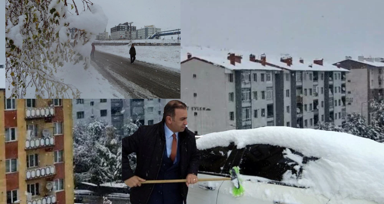 Kış erken geldi: Yağmur kar yağışına döndü, yeni haftaya bembeyaz başladılar