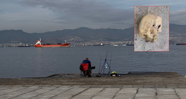 Balıkçının oltaaına insan kafatası takıldı