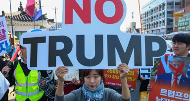 Güney Kore’de Trump protestosu! Yüzlerce kişi sokaklara döküldü