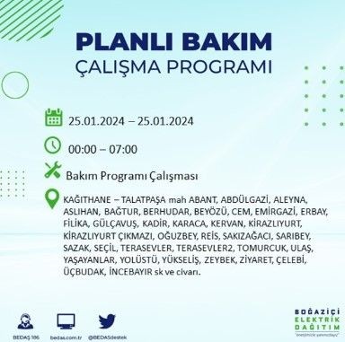BEDAŞ 25 Ocak'ta İstanbul'un 19 ilçesinde elektrik kesintisi olacağını duyurdu - Resim: 12