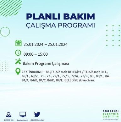 BEDAŞ 25 Ocak'ta İstanbul'un 19 ilçesinde elektrik kesintisi olacağını duyurdu - Resim: 43