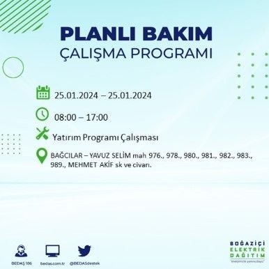 BEDAŞ 25 Ocak'ta İstanbul'un 19 ilçesinde elektrik kesintisi olacağını duyurdu - Resim: 38