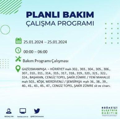 BEDAŞ 25 Ocak'ta İstanbul'un 19 ilçesinde elektrik kesintisi olacağını duyurdu - Resim: 15