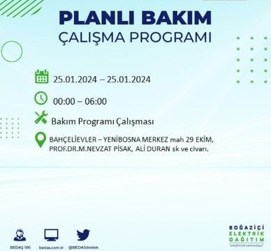 BEDAŞ 25 Ocak'ta İstanbul'un 19 ilçesinde elektrik kesintisi olacağını duyurdu - Resim: 37