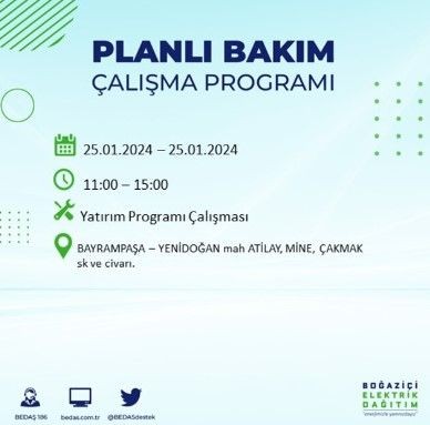 BEDAŞ 25 Ocak'ta İstanbul'un 19 ilçesinde elektrik kesintisi olacağını duyurdu - Resim: 32
