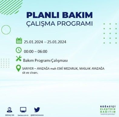 BEDAŞ 25 Ocak'ta İstanbul'un 19 ilçesinde elektrik kesintisi olacağını duyurdu - Resim: 10