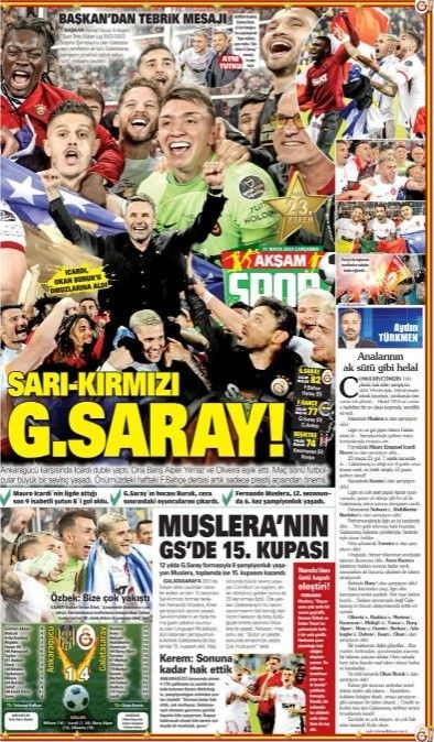 Şampiyon Galatasaray! Günün spor manşetleri | 31 Mayıs 2023 - Resim: 3