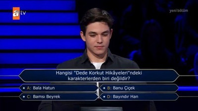 Kim Milyoner Olmak İster'de 1 milyon liralık soru: Hangisi Dede Korkut hikayelerindeki karakterlerden biri değildir?