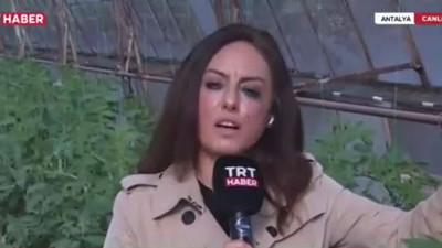 TRT muhabiri Özlem Pirim'in canlı yayındaki zorlu anları