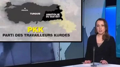 Fransa çizmeyi aştı! France 24 kanalı, Paris'teki saldırıyı  "Sözde Kürdistan" haritası ile paylaştı