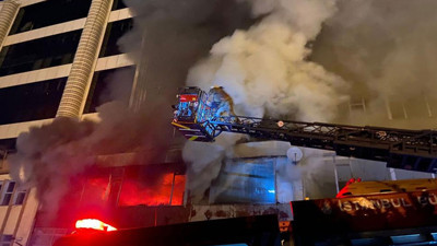 Şişli’de 8 katlı boş binanın 2’nci katı alev alev yandı