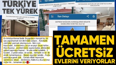 Depremzedelerin acısı tüm Türkiye'nin yüreğinde! Evi olanlar evlerini ücretsiz ilana koydu