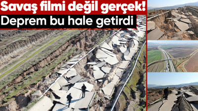 Savaştan beter! Yolda dev çatlaklar oluştu! Görenler gözlerine inanamadı... Filmleri aratmayan manzara drone ile görüntülendi