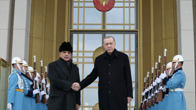 Cumhurbaşkanı Recep Tayyip Erdoğan, Pakistan Başbakanı Şahbaz Şerif'i Cumhurbaşkanlığı Külliyesi'nde kabul etti