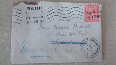 1916'da gönderilen mektup adresine ulaştı