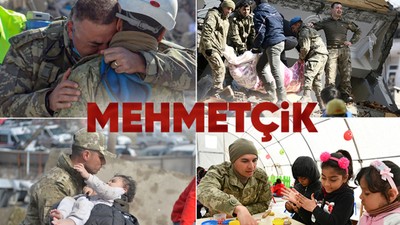 "Asrın Felaketi'nde Mehmetçik ilk andan bu yana millet ile yan yana! Acıya da ortak oldular tebessüme de...