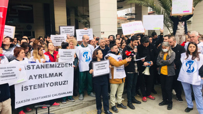 Cerrahpaşa Tıp Fakültesi'nin bir bölümünün Taksim Eğitim ve Araştırma Hastanesi'ne tahliye edilmesinin ardından çalışanlar eylem yaptı!