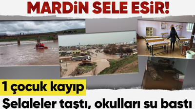 Mardin'de sağanak sele sebep oldu! Şelaleler taştı, okulları su bastı, 1 çocuk kayıp