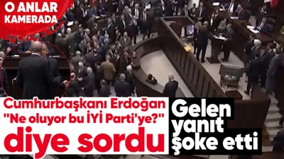 Cumhurbaşkanı Recep Tayyip Erdoğan "Ne oluyor bu İYİ Parti'ye?" diye sordu, Mehmet Özhaseki'nin cevabı şoke etti! O anlar kameraya böyle yansıdı