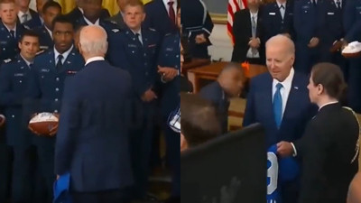 ABD Başkanı Joe Biden kendisini ziyaret edip hediye sunan konuklarını ortada bıraktı