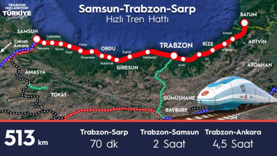 Karadeniz'e hızlı tren geliyor! Ulaştırma ve Altyapı Bakanı Karaismailoğlu: Hızlı tren hattıyla Trabzon-Ankara arası 4,5 saate düşecek