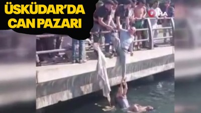 Üsküdar'da can pazarı! Denizde çırpınan çocuğu kurtarmak için vatandaşlar seferber oldu