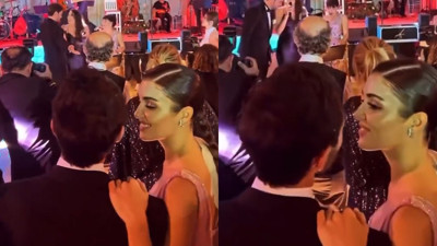 Hande Erçel-Hakan Sabancı çifti Eda Ece ile Buğrahan Tuncer'in düğününde aşka geldi