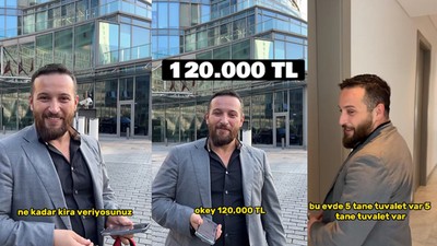 Sosyal medya bu adamı konuşuyor! Aylık kira 120 bin TL, Aidat 30 bin... 5 banyolu evinin manzarası...