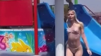 Aleyna Tilki bikinisiyle çocuk havuzuna girip dans etti! Sosyal medyada yorum yağdı