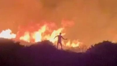 Çeşme yangınını çıkaran şüpheli yakalandı! Alevlerin ortasındaki garip hareketleri dikkat çekti
