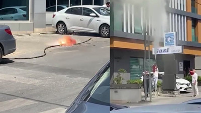 İstanbul'da etkili olan yüksek sıcaklık elektik direğinde bulunan kabloların yanmasına neden oldu