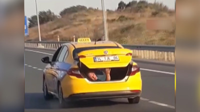 İstanbul'da taksinin bagajında seyahat edildi: O anlar kamerada