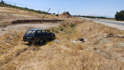 Adıyaman'da araba şarampole yuvarlandı! Yaralı var