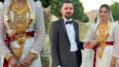 Aşiret düğünü şaşırtmadı: Damada milyon liralar, geline ise kilolarca altın takıldı