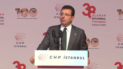 CHP İstanbul İl Kongresi | İmamoğlu'nun sözleri 'Halkın umudu Kılıçdaroğlu' sloganlarıyla kesildi