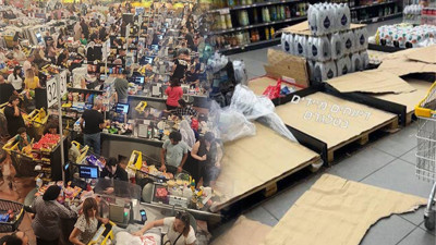 72 saatlik yiyecek ve su stoku yaptılar! İsrail ordusunun uyarısından sonra halk marketlere akın etti