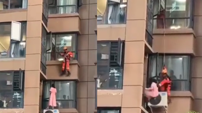 Kurtarmaya çalışırken kadını yere düşürdü!