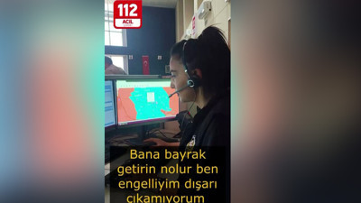 Erzincanlı engelli bir vatandaş 112'den bayrak istedi: Herkes duygulandı