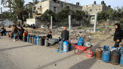 İsrail-Hamas ateşkesinden sonra Gazze'de tüp kuyruğu