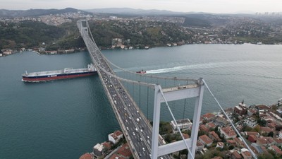 Fatih Sultan Mehmet Köprüsü'ndeki bakım çalışmaları havadan görüntülendi