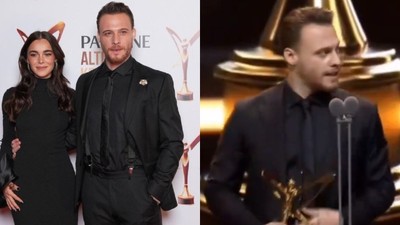 Kerem Bürsin Altın Kelebek'te kasım kasım kasıldı! Onu taklit eden Onur Atilla herkesi kahkahaya boğdu