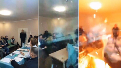 Ukrayna'da bir milletvekili toplantıda 3 el bombası patlattı
